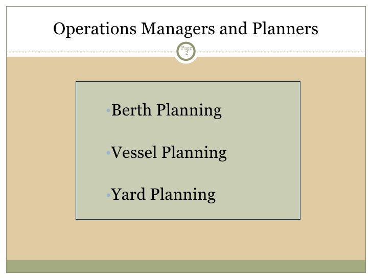 Berth,Yard & Vessel Planning