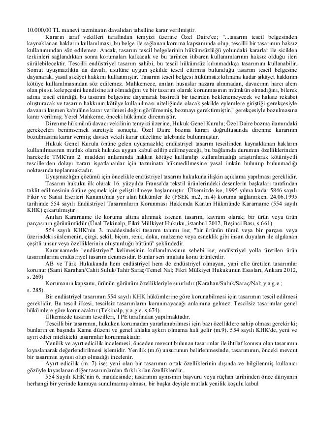 Tescilsiz tasarımın korunmasi yargıtay kararı Tescilsiz tasarımın korunmasi yargıtay kararı