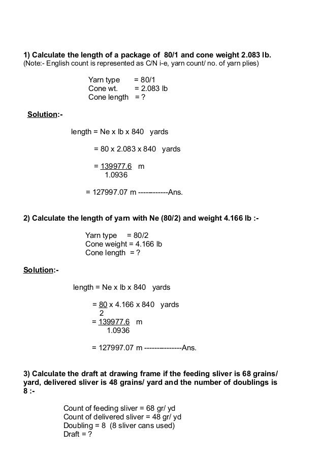 Yarn calculations130804183138phpapp02