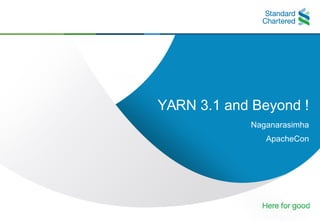 1Document Title
YARN 3.1 and Beyond !
Naganarasimha
ApacheCon
 