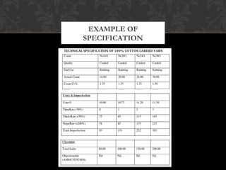 EXAMPLE OF 
SPECIFICATION 
 