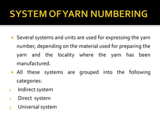 Yarn testing | PPTX