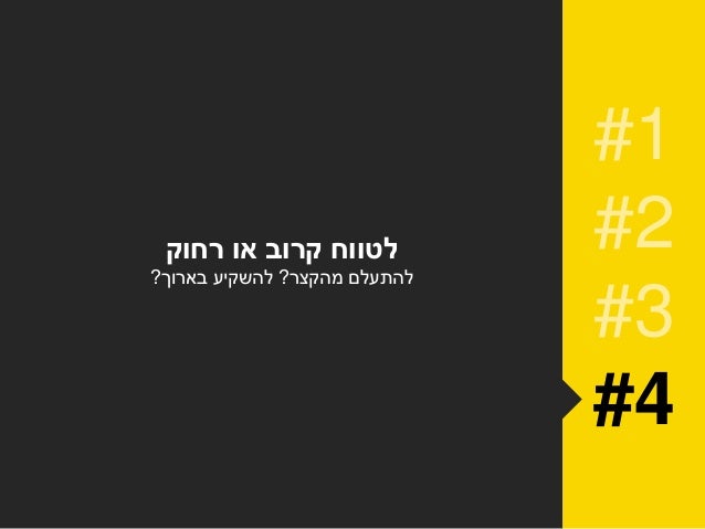 ‫למוצר‬ ‫״חזון״‬ ‫יש‬
‫לשנה‬ ‫מוכנות‬‫קדימה‬
‫והרגלים‬ ‫ממסכים‬ ‫נפרדים‬
‫מתרחבים‬‫אחד‬ ‫איש‬ ‫של‬ ‫צוות‬
‫מקום‬‫אחר‬
‫חזו...