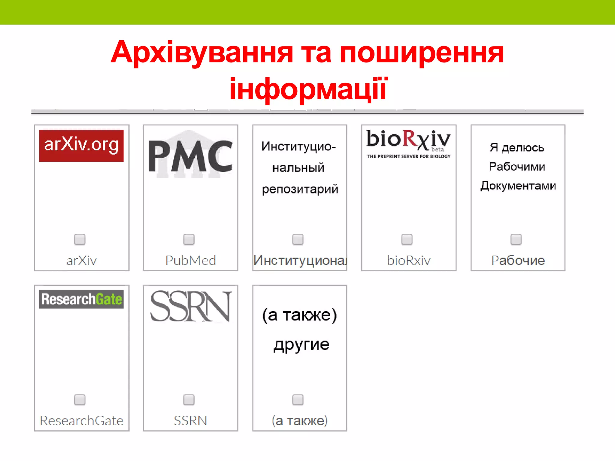 Архівування та поширення
інформації
 