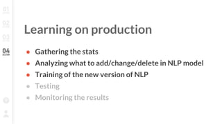 ● Chatbot project = regular project
● NLP is the only unique component
● Analyze risks and statistics to enforce
effective...