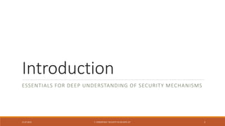 Introduction
ESSENTIALS FOR DEEP UNDERSTANDING OF SECURITY MECHANISMS
21.07.2016 Y. VORONTSOV "SECURITY IN IOS APPS V2" 3
 