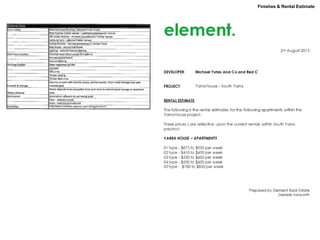 Finishes & Rental Estimate

 