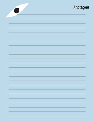 Unidade 16 Construindo o projeto da escola sobre prevenção do uso de álcool e outras drogas	 265
Anotações
 