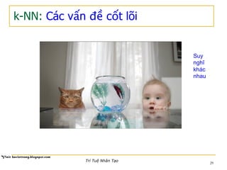 29
k-NN: Các vấn đề cốt lõi
29
Suy
nghĩ
khác
nhau
Trí Tuệ Nhân Tạo
 