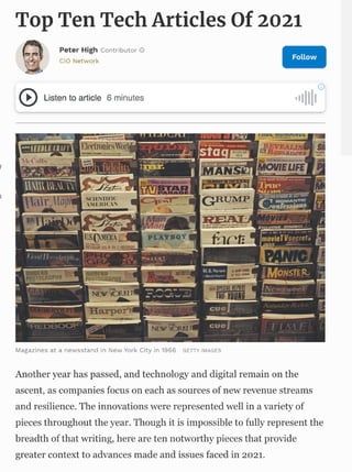 Top Ten Tech Articles Of 2021 | PDF