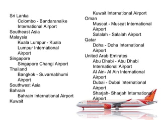 <ul><li>Sri Lanka  </li></ul><ul><ul><li>Colombo - Bandaranaike International Airport  </li></ul></ul><ul><li>Southeast As...