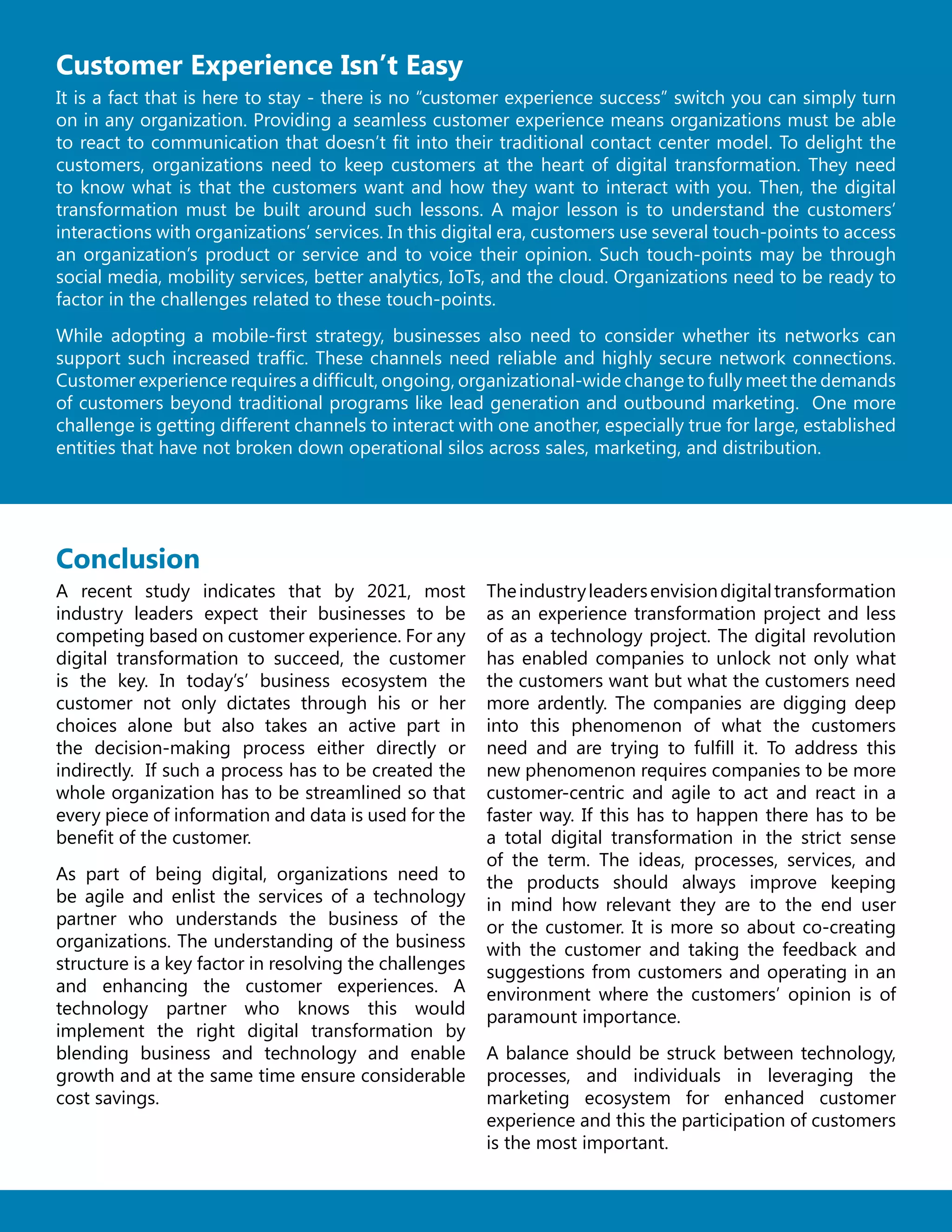 Enhancing customer experience through Digital Transformation | PDF