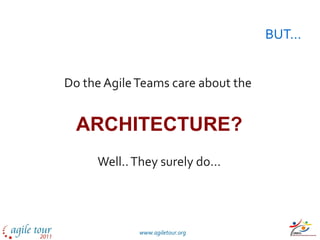 BUT… Do the Agile Teams care about the  ARCHITECTURE? Well.. They surely do… 