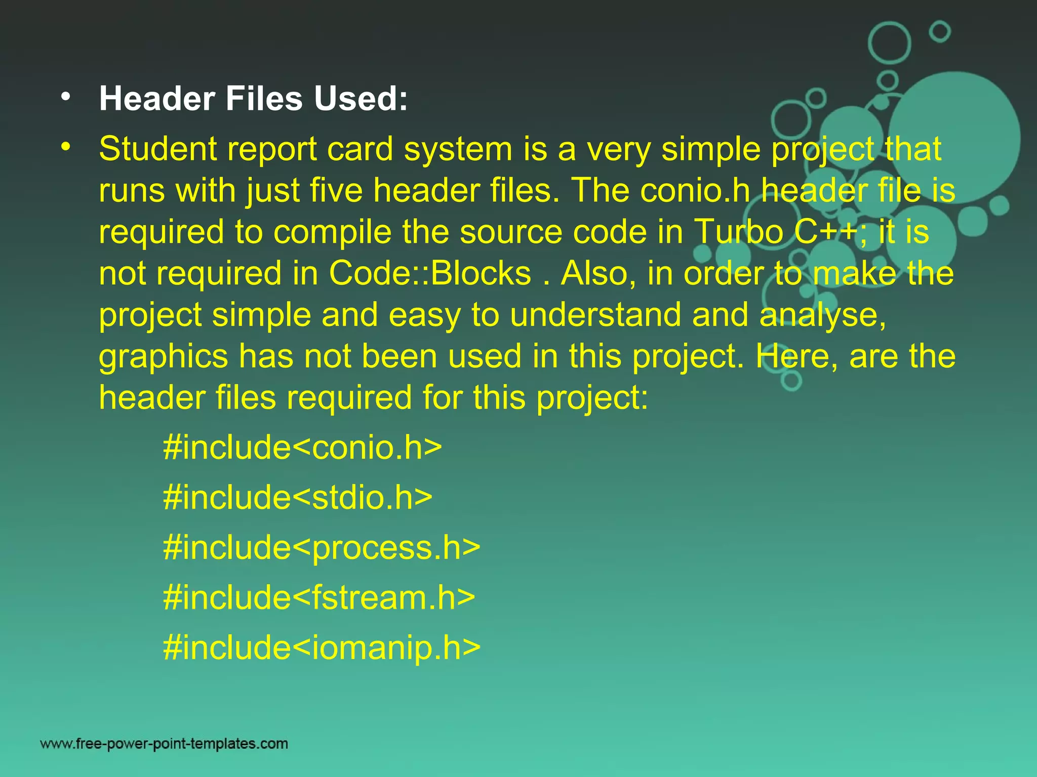 Student management system project report c++ | PPT