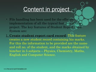 Student management system project report c++ | PPT