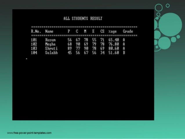 Student management system project report c++
