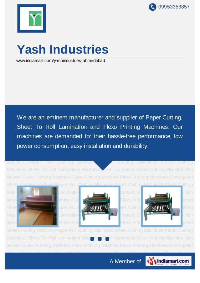 Yash Industries, Gujarat, Paper Cutting & Lamination Machines