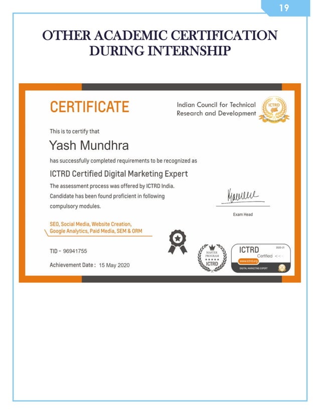 Summer Internship Program Aashman Foundation (NGO)