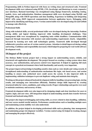 Comprehensive Internship Progress Report on Python Full Stack ...