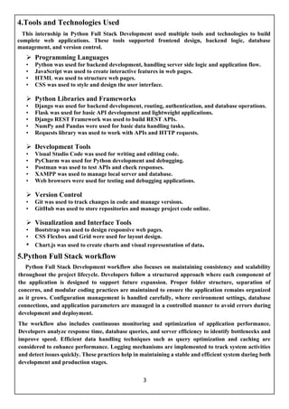 Comprehensive Internship Progress Report on Python Full Stack ...