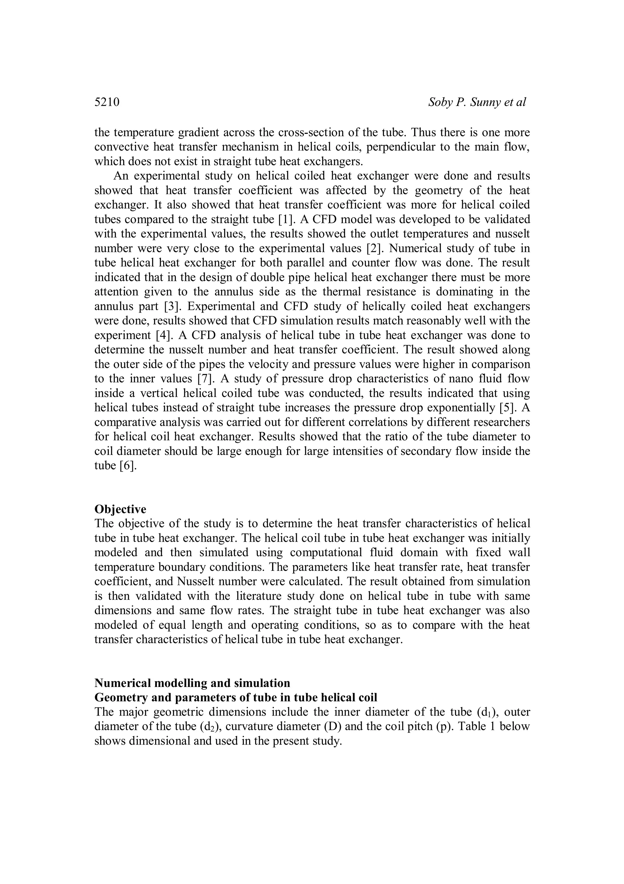 Numerical Simulation of a Tube in Tube Helical Coiled Heat Exchanger ...