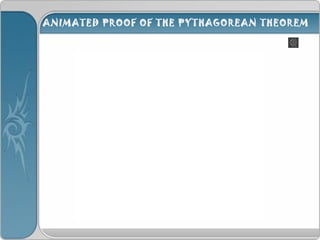 ANIMATED PROOF OF THE PYTHAGOREAN THEOREM
 