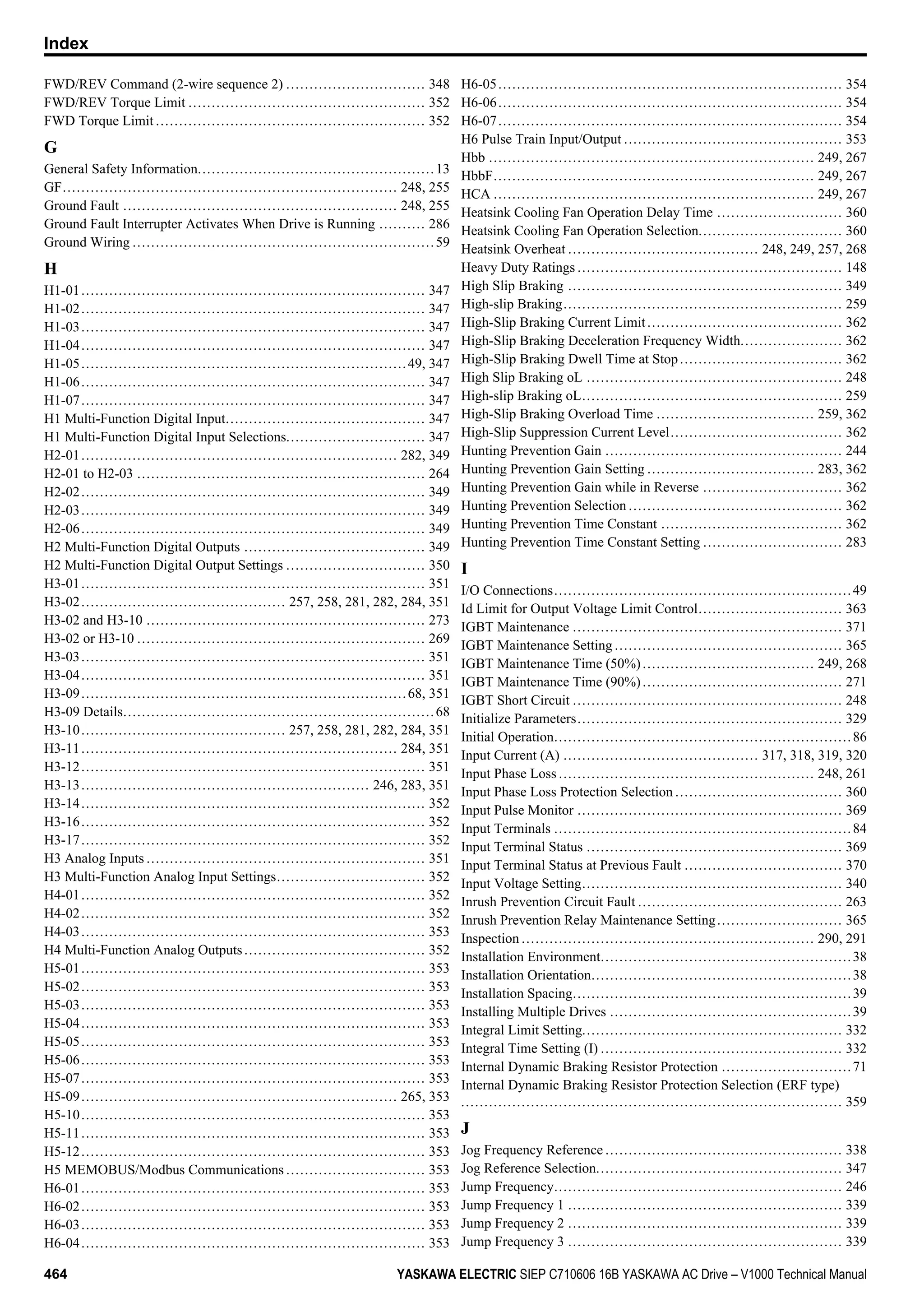 Yaskawa V1000 Instuction Manuel