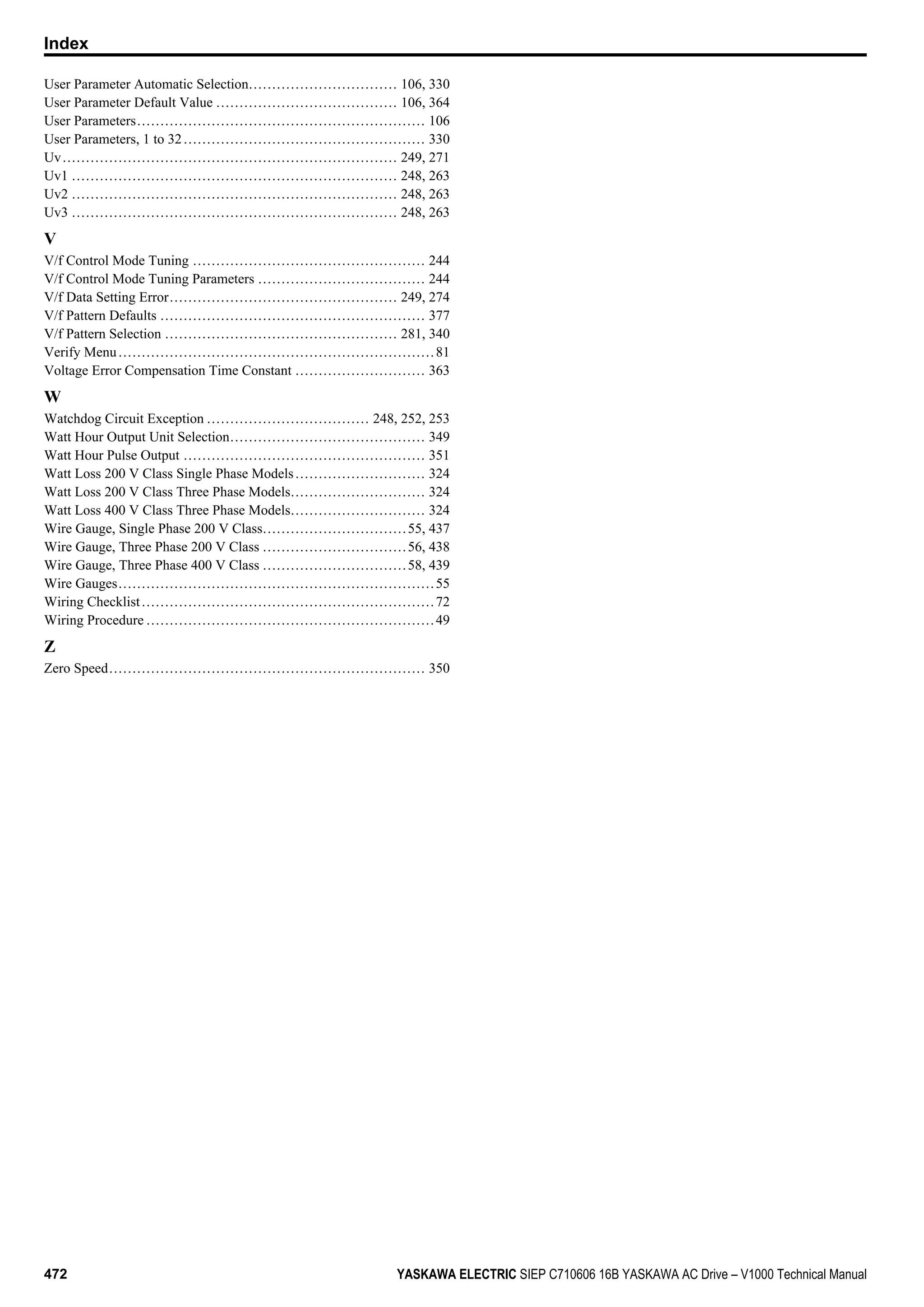 Yaskawa V1000 Instuction Manuel