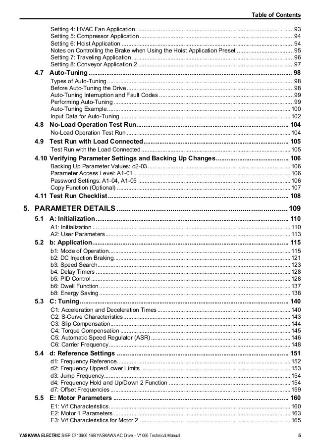 Yaskawa V1000 Instuction Manuel