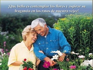 ¡Qué bello es contemplar las flores y aspirar su¡Qué bello es contemplar las flores y aspirar su
fragancia en los ratos de nuestra vejez!fragancia en los ratos de nuestra vejez!
 