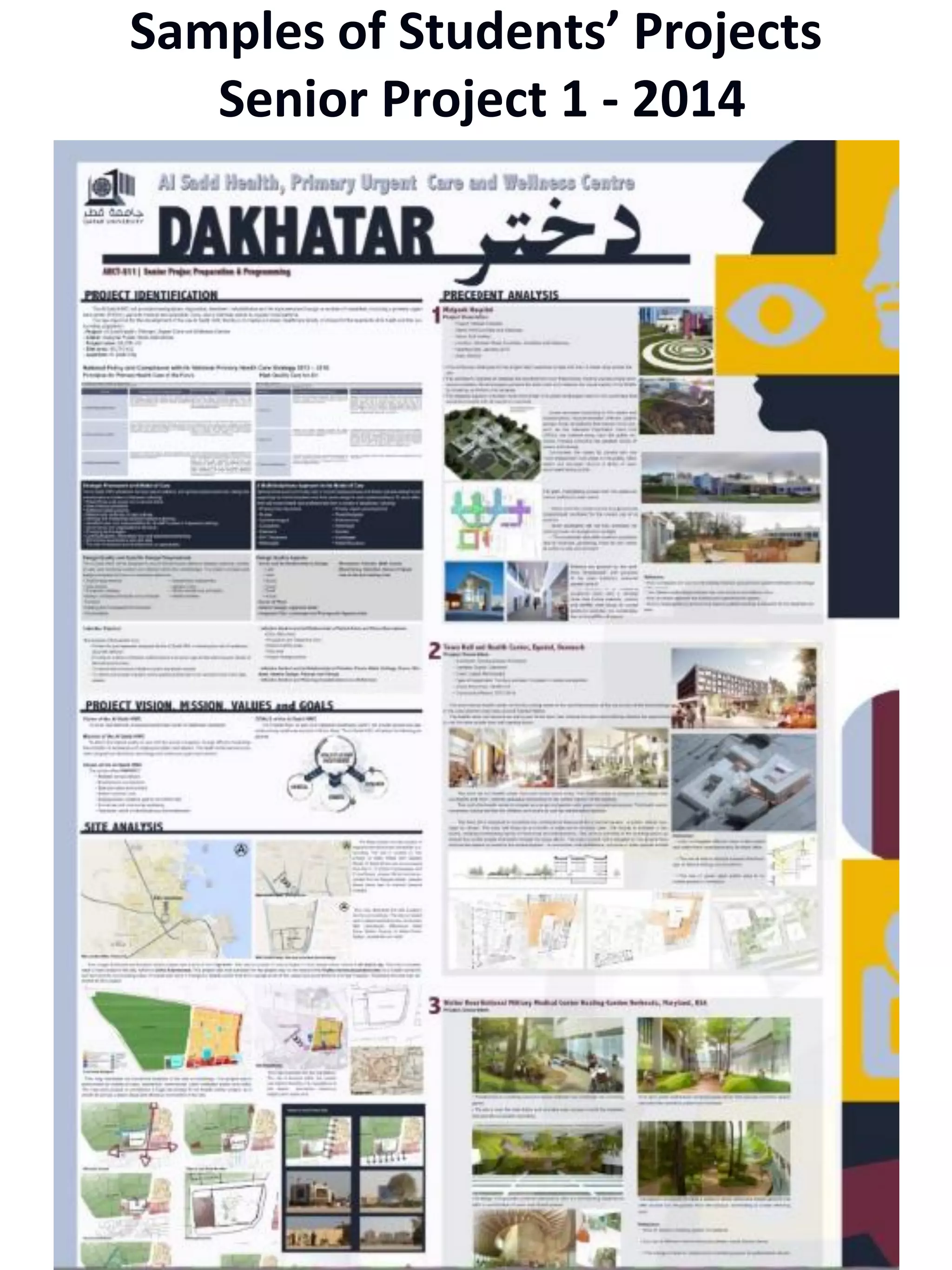 Samples of Students’ Projects
Senior Project 1 - 2014
 