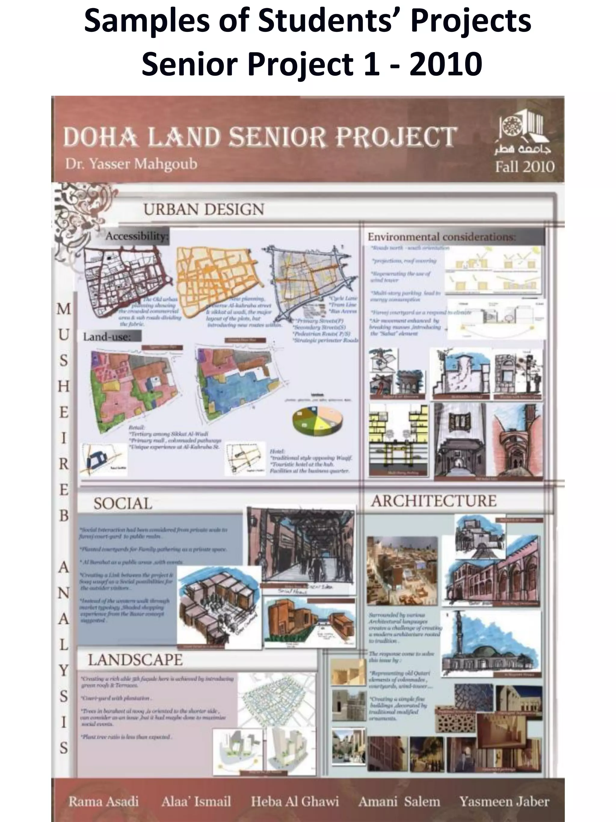 Samples of Students’ Projects
Senior Project 1 - 2010
 