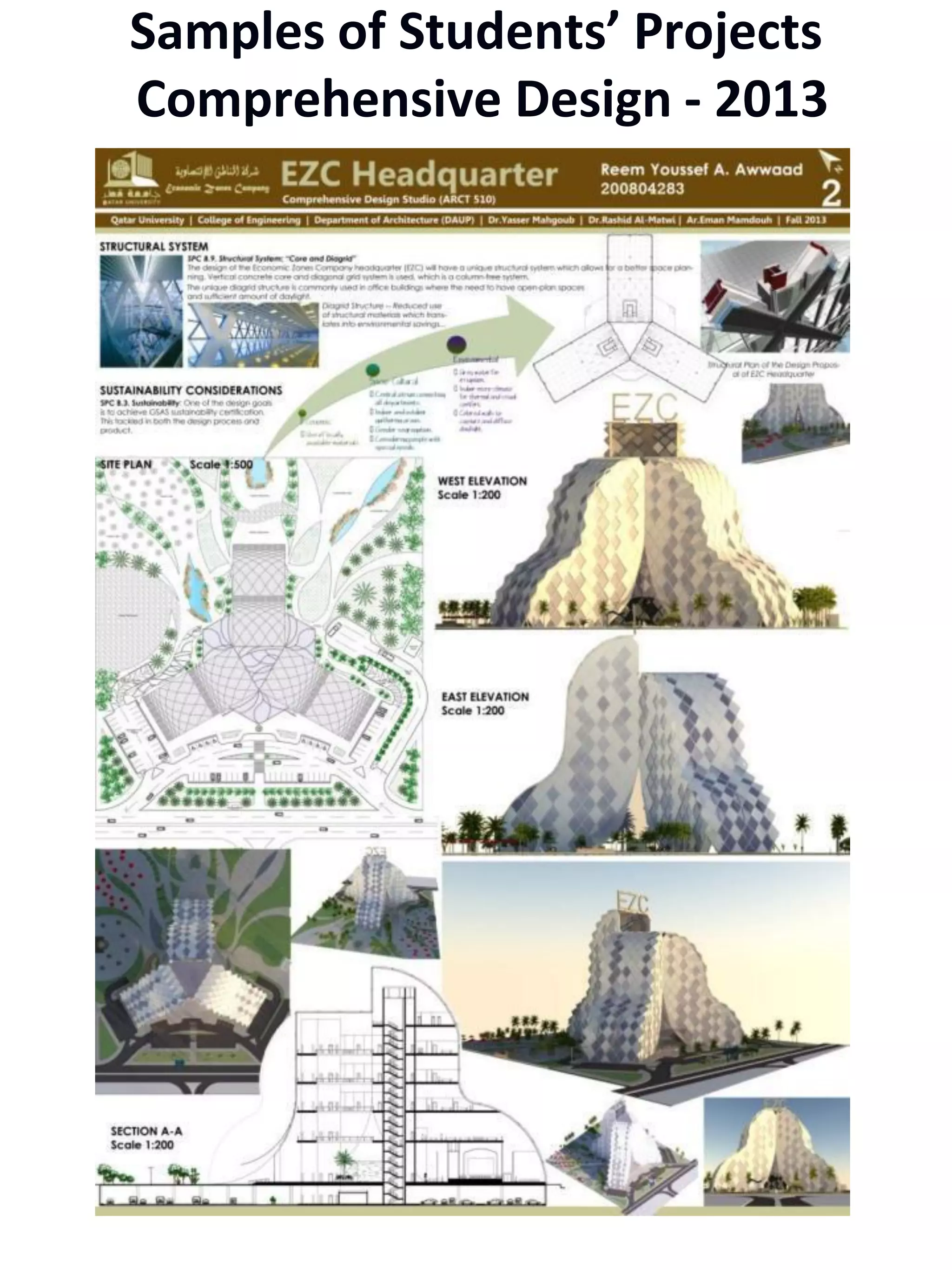 Samples of Students’ Projects
Comprehensive Design - 2013
 