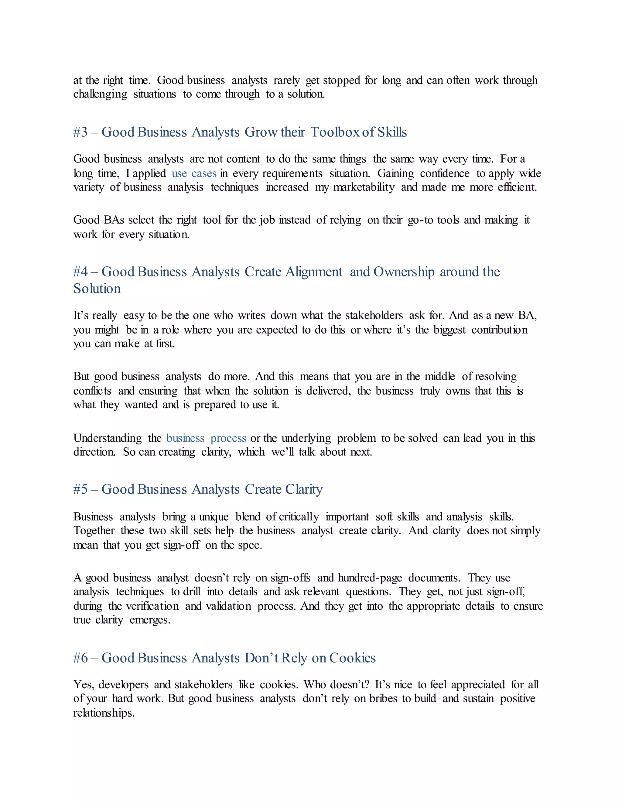 Business Analyst Documentation | DOCX