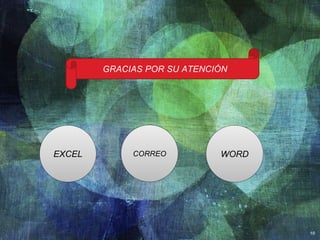 GRACIAS POR SU ATENCIÓN
EXCEL WORDCORREO
 