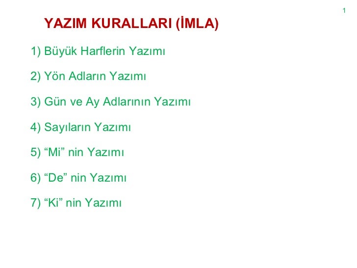 yazim kurallari