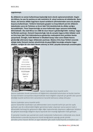 Yazının tarihçesi