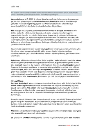 Yazının tarihçesi