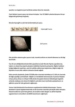 Yazının tarihçesi