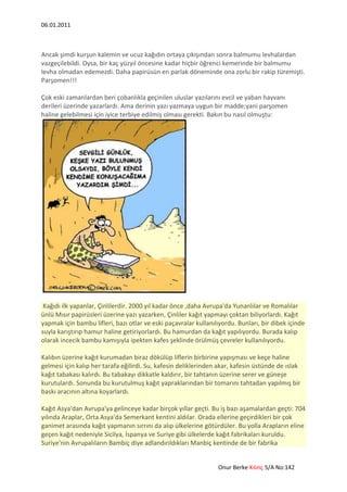 Yazının tarihçesi