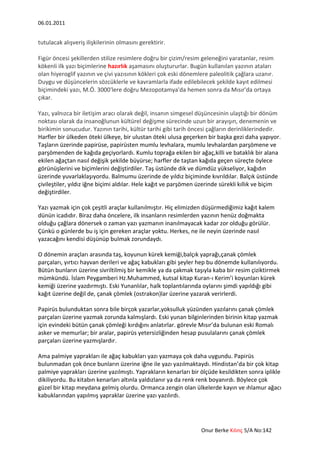 Yazının tarihçesi