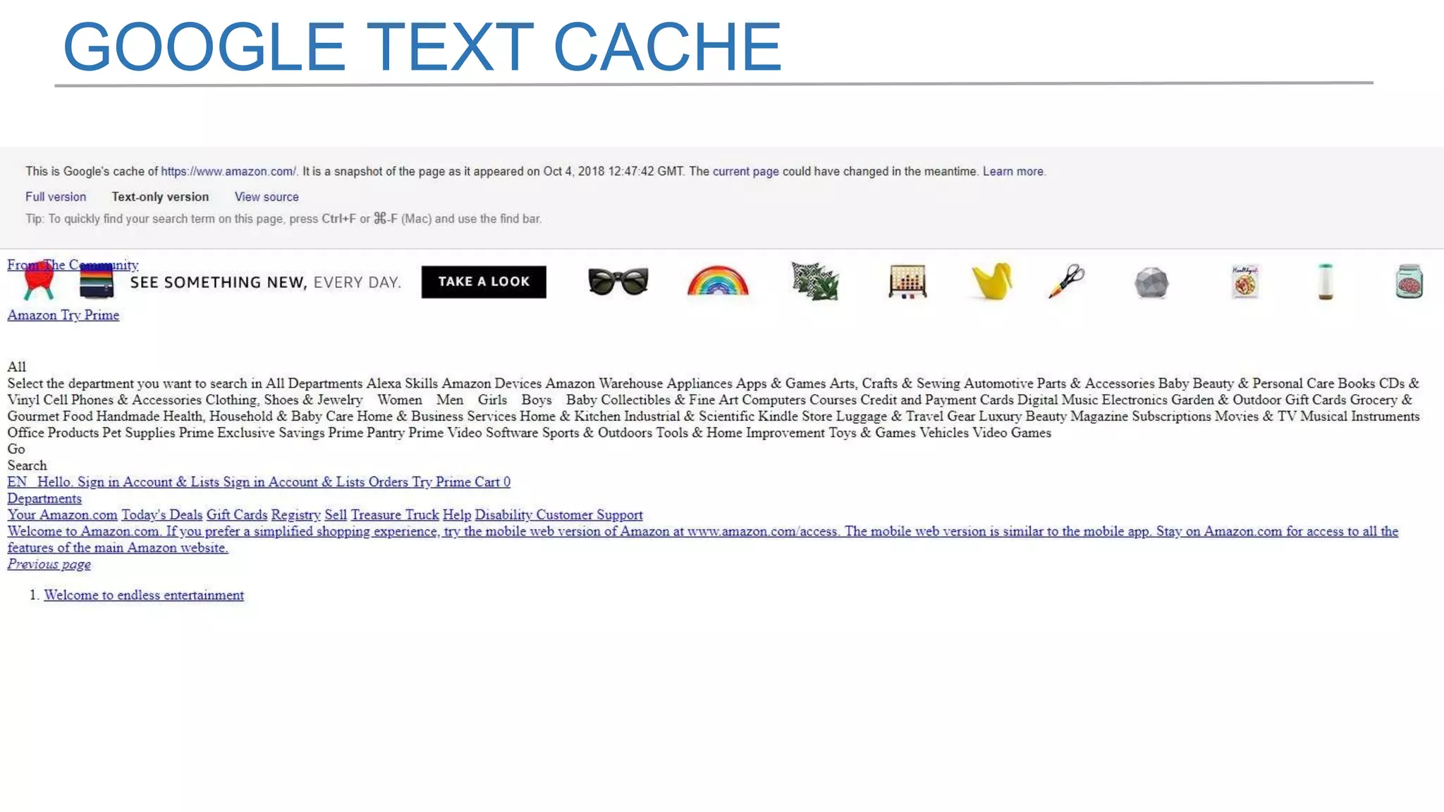 GOOGLE TEXT CACHE
 