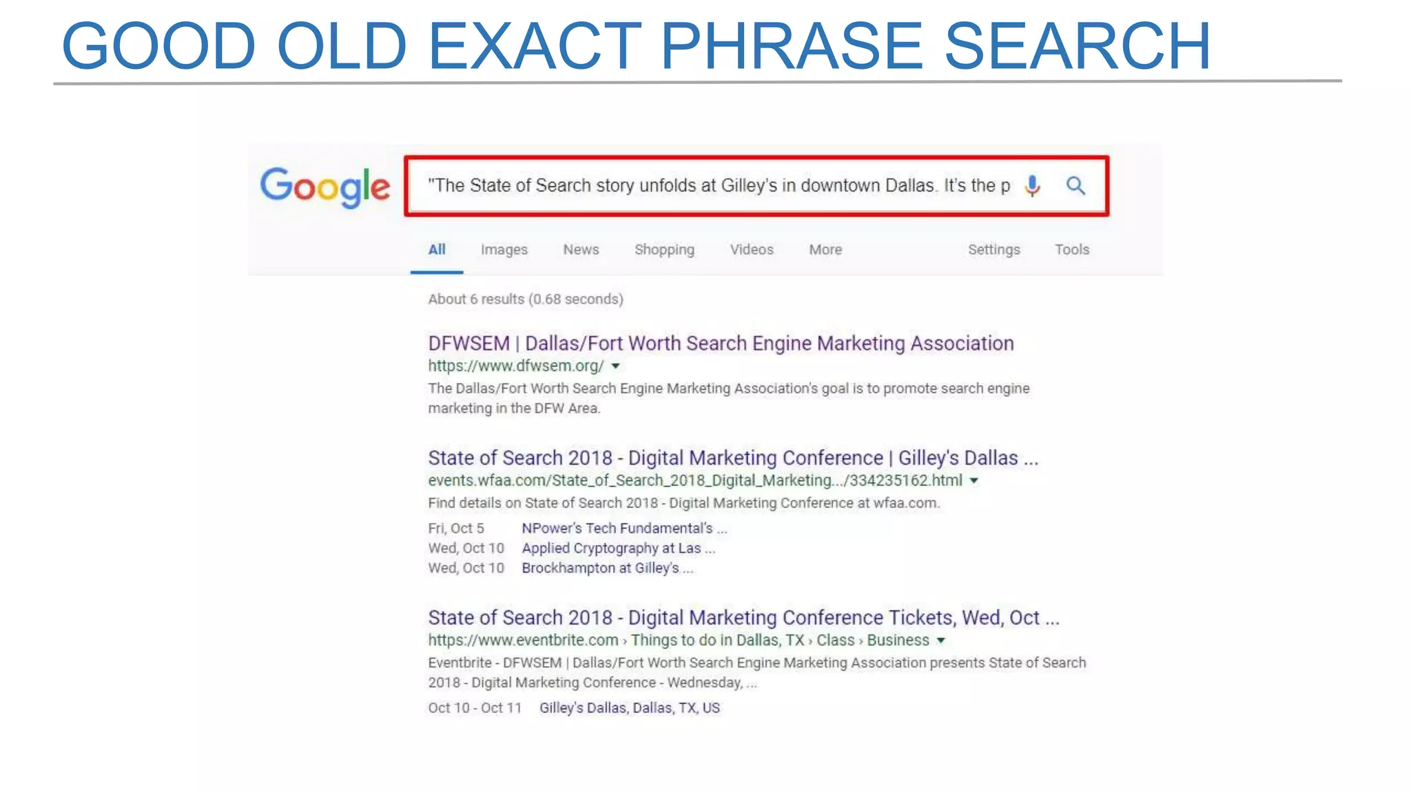 GOOD OLD EXACT PHRASE SEARCH
 