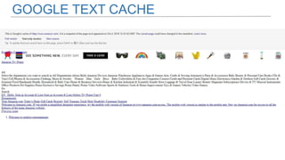 GOOGLE TEXT CACHE
 