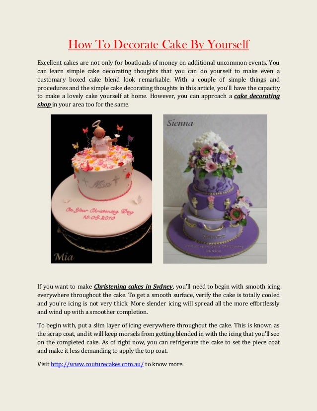 How To Decorate Cake By Yourself Christening Cakes In Sydney