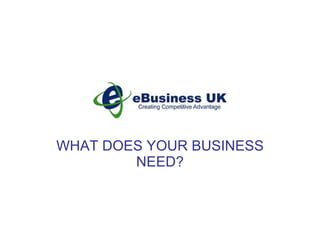 WHAT DOES YOUR BUSINESS NEED? 