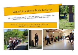From the training course "Your Body Is a Voice II"
May 2 01 7 In - Ganties - France.
1
 