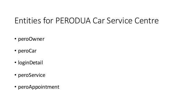 DATABASE DESIGN CAR SERVICE CENTRE