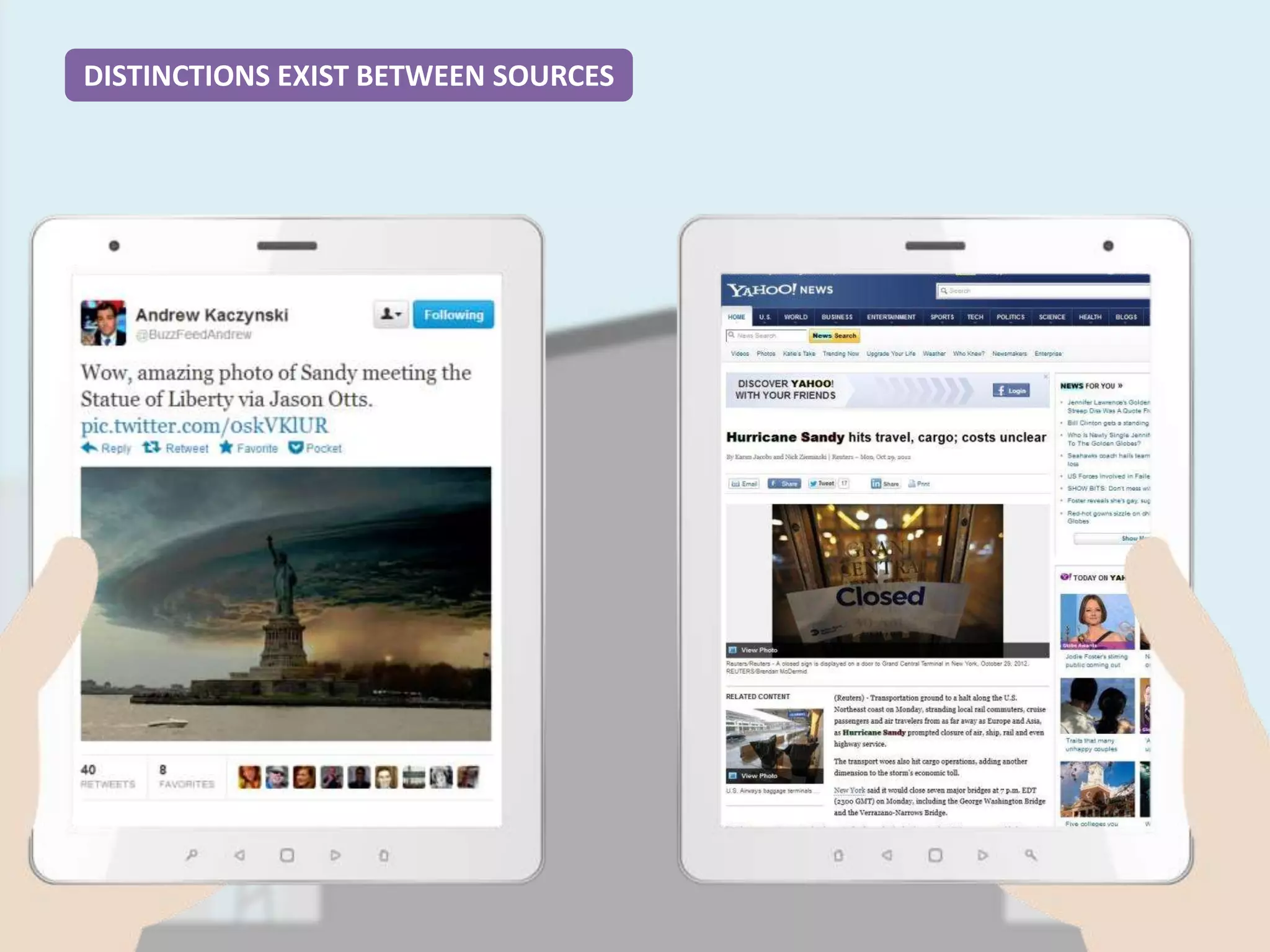 DISTINCTIONS EXIST BETWEEN SOURCES
 