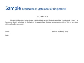 Declaring Statement Examples YCIP Report Guidelines for review 2nd!!!!!! | PPTX